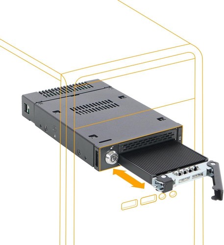 Icy Dock ToughArmor MB833MK-B V2 Drive Enclosure for 3.5" M.2, PCI Black - 第 1/9 張圖片
