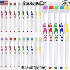 25 Bulk Toothbrushes Manual Disposable Travel Toothbrush Set for Adults or Kids