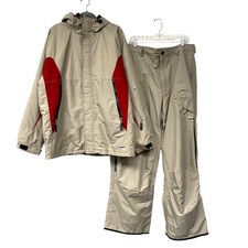 Vintage Twist Mens Size L/XL Tan Red Snowboard Suit Set