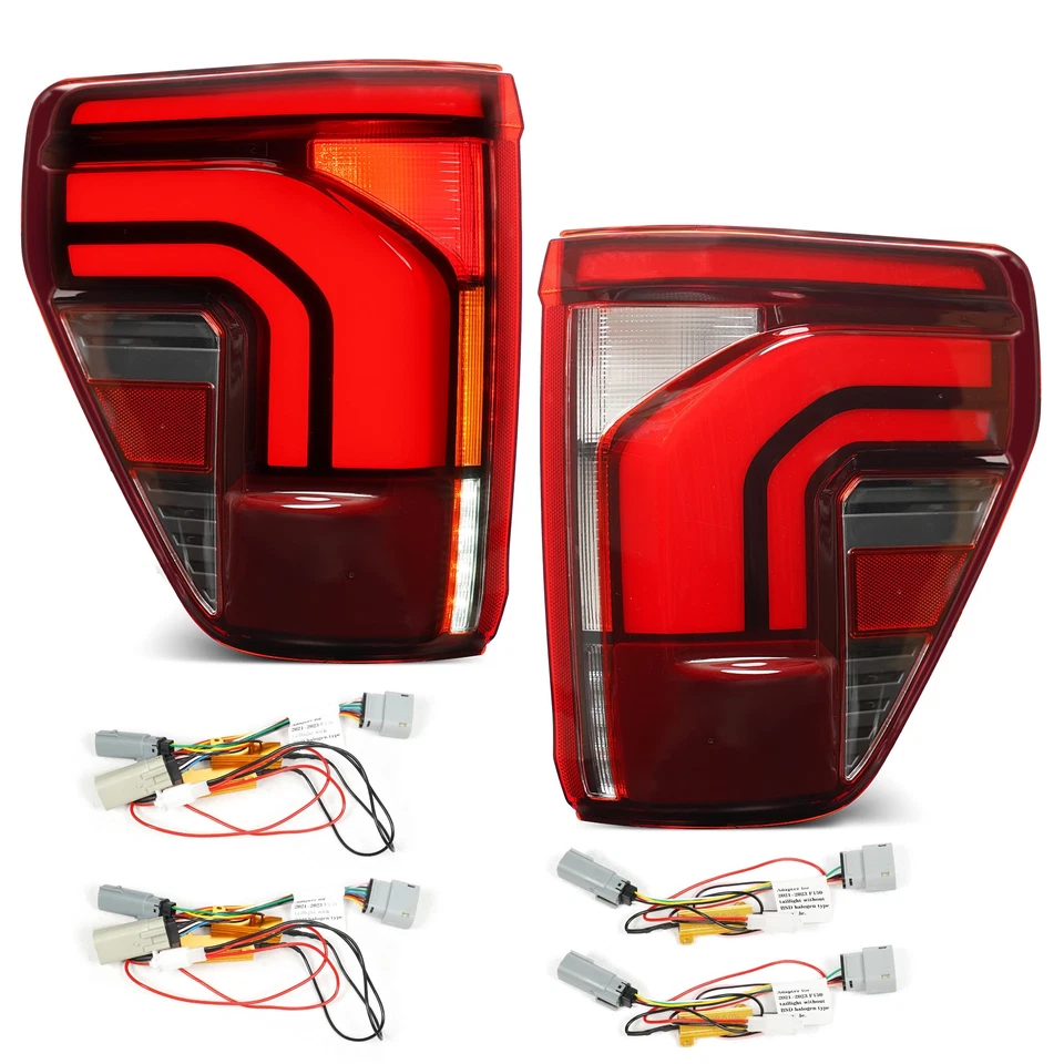 Halogen Upgrade LED Tail Lights For 2021-2025 Ford F-150 Left+Right Brake Lamp - Image 2 of 4