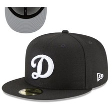 New Era 59FIFTY Los Angeles Dodgers Sombrero Ajustado Negro D Logo Gorra