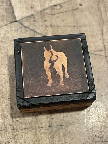 Printing Letterpress Print Block Copper French Bulldog Frenchie / Dog (2972)