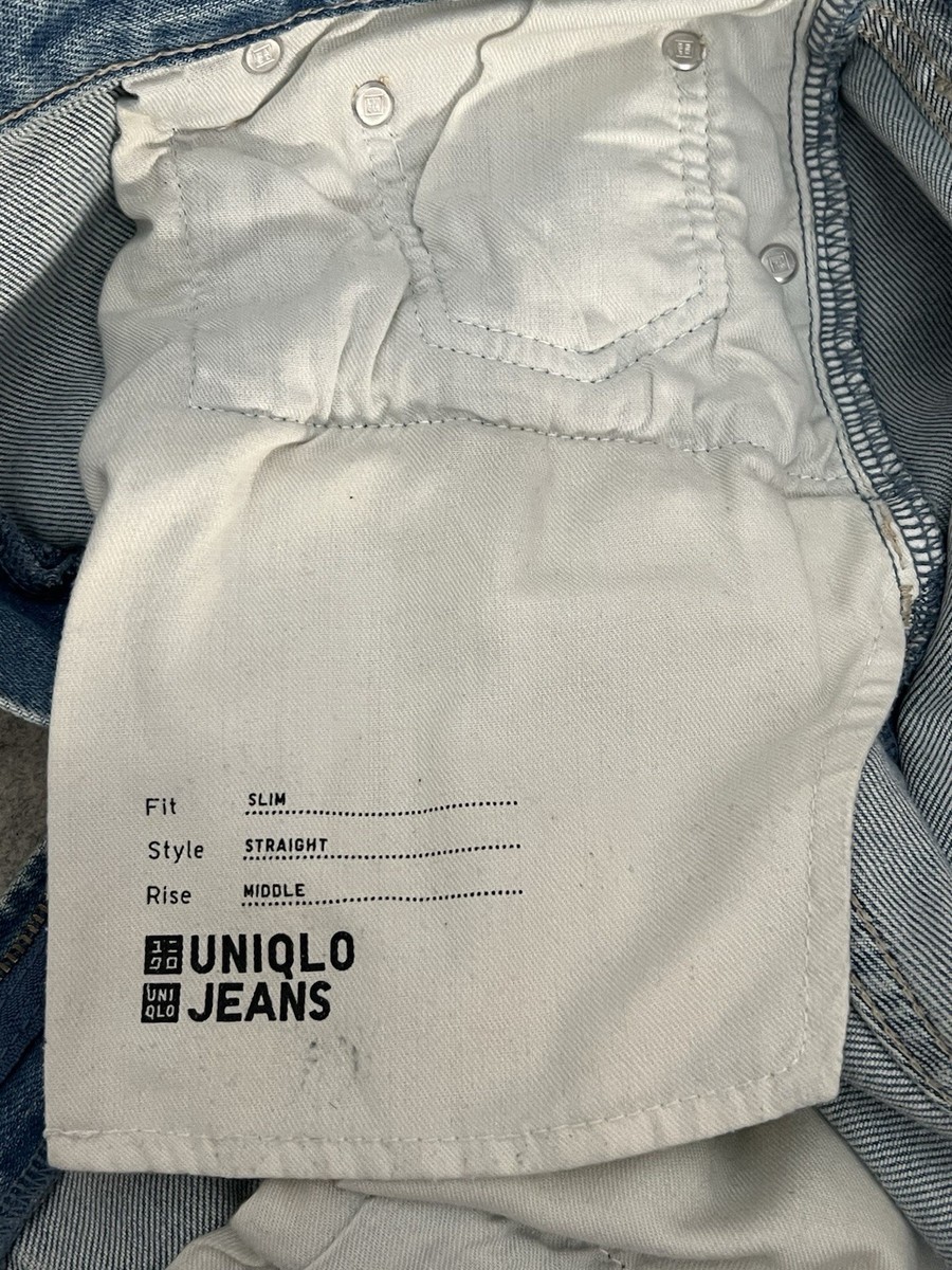 Uniqlo Men’s Slim Straight Jeans Denim Light Blue View 3
