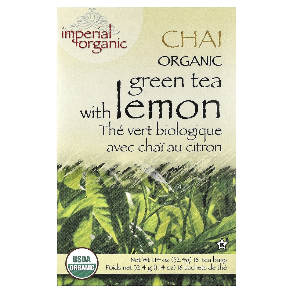 Imperial Organic, Green Tea with Lemon Chai, 18 Tea Bags, 1.14 oz (32.4 g)