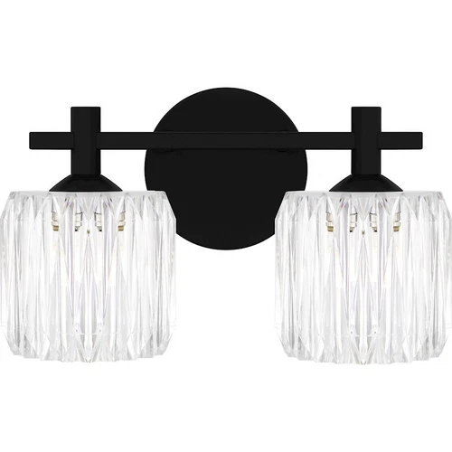 Quoizel Spade 2Light Bath Light, Matte Black/Clear Acrylic - SPD8614MBK - Picture 1 of 1