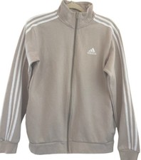 Adidas Men's XL Beige Tracksuit Set Jacket Joggers Cotton Blend Zip Logo