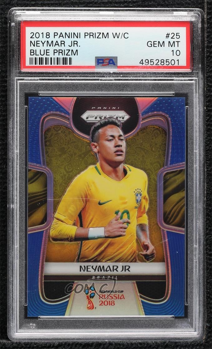 2018 Panini Prizm World Cup Blue Prizm 59/199 Neymar Jr #25 PSA 10 GEM MT 05bt