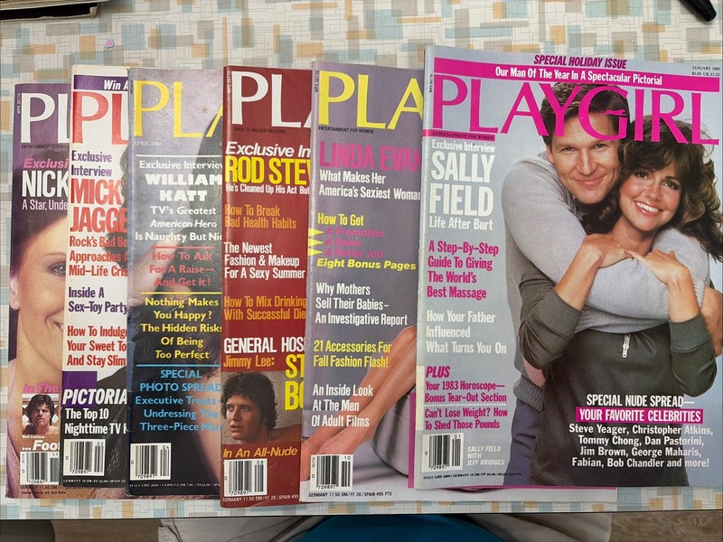 ⭐️ Playgirl Magazine 1983 Lot of 6 - Mick Jagger Rod Stewart Sally Field