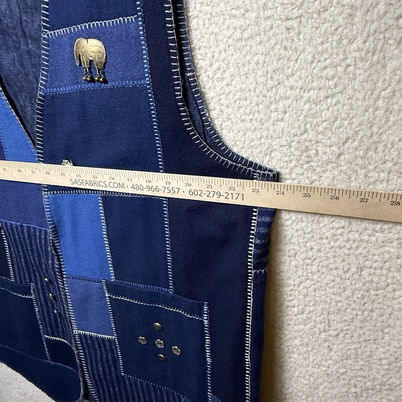 Handmade Upcycled Boho Patchwork Long Vest Lined … - image 5