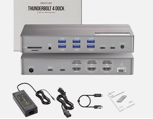 SmartLinx SL-020 TB4 21-in1 DisplayLink Dock USB-C Docking Station Multi Monitor - Picture 3 of 6