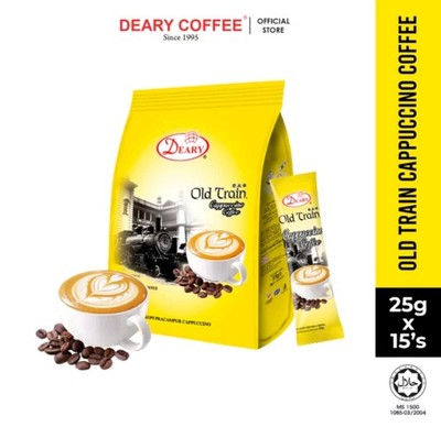 1pack (25gx15s )Old Train Cappuccino Coffee 3in1 Instant Coffee  Malaysian Drink