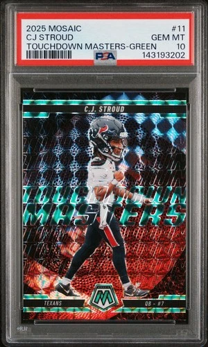 2025 PANINI MOSAIC TOUCHDOWN MASTERS | GREEN CJ STROUD 11 PSA 10 TEXANS