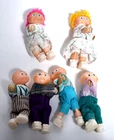 6 Vintage Cabbage Patch Kids clip on pencil hugger dolls   B1