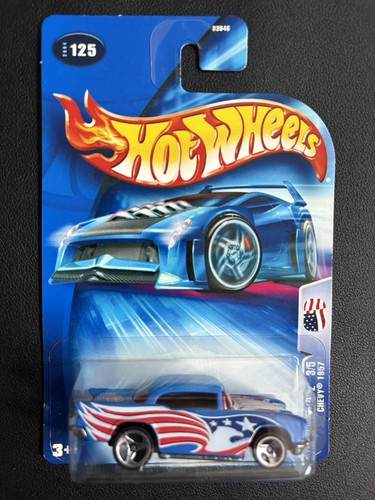 Hot Wheels Variations 2004 Star Spangled 2 #3/5 1957 Chevy Mint 3 spoke L@@K