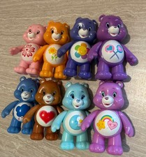 Vintage Lot of 8 Care Bears 2.5" Poseable Vinyl Figurines TCFC