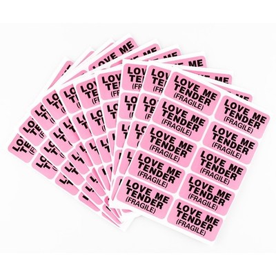 200pcs 1 x 2 inch Pink Fragile Sticker Love Me Tender Shipping Label for Enve...