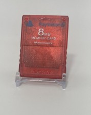 PlayStation 2 OEM 8MB Memory Card Magic Gate PS2 Clear Red SCPH-10020 Works