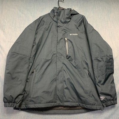 Columbia Men's Jacket Size XL Grey Omni-Heat Tech Hooded Waterproof Breathable
