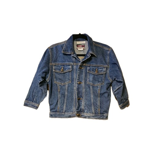 VTG Ruffles Denim Jacket Kids Sz Med 80s 90s Western Style Buttons Stiched USA - Picture 2 of 20