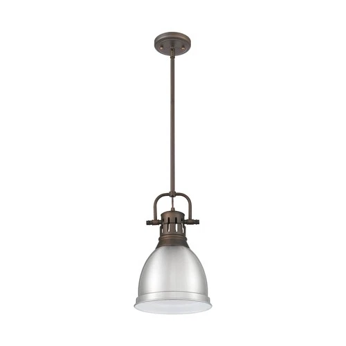 Golden Lighting 3604-S RBZ Duncan 9"W Mini Pendant - Rubbed Bronze / Clear - Picture 5 of 11