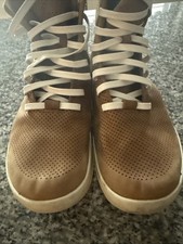 No Bull Perforated Suede Women's 9.5 Men's 8 Camel High Top Trainer Shoes