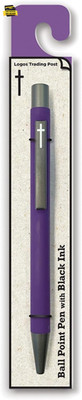 Christian Pens with Cross - Purple, Soft Touch Barrel Ballpoint Pen with Clip & 
