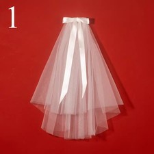 Voile De Mariée Blanc En Maille Polyester Accessoire Cheveux Clip