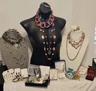 Mixed Jewelry Lot New & Vintage Modern Gold Silver Tone Costume 50 pieces