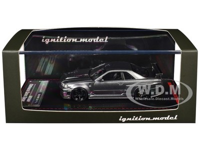 NISSAN SKYLINE GT-R BNR34 NISMO CRS RHD GRAY 1/64 CAR BY IGNITION