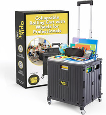 Quik Cart 360 Collapsible Rolling Crate with Wheels - 80 Lb Capacity
