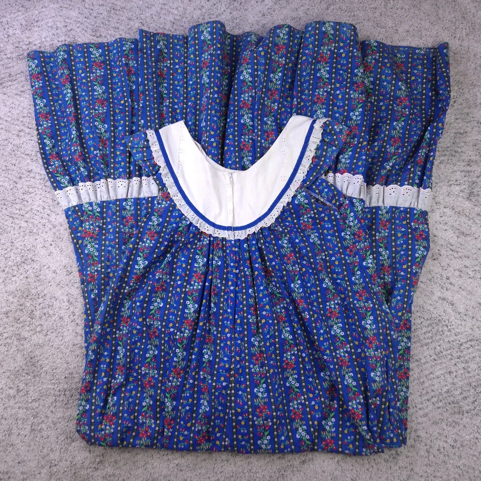 Vestido maxi havaiano vintage tamanho 11-12 Nalii Honolulu década de 1970 década de 1960 floral sem mangas - Imagem 2 de 4