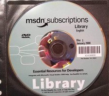 Microsoft MSDN Subscription Library January 2008 Complete Disc Set w/ License