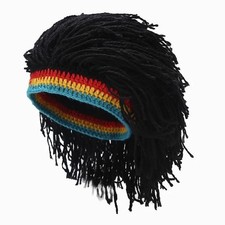 Unisex Synthetic Dreadlock Wig Beanie Hat False Braid Crochet Party Cap Costume