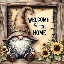 Gnome Diamond Art Painting Kit for Adults DIY Wall Decor 12 x 12 Inch