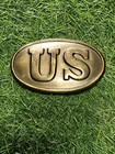 Vtg US Army Civil War Replica Oval Brass Belt Buckle Reenactment