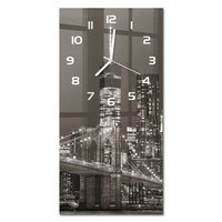 Glasuhr Rechteckige Glas-Wanduhr Manhattan New York WeißE Zeiger 30X60 Cm