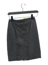 AllSaints Damen Midirock UK 8 schwarz 100 % Leder Midi gerade & Bleistift