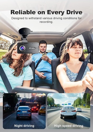 Dash Cam 4K Delantera y Trasera con GPS WiFi 5Ghz, Doble Dashcam con Tarjeta de 64GB, 3" S - Imagen 9 de 9