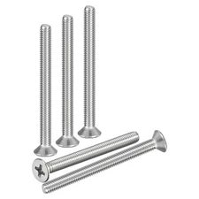 M4-0.7x45 Flat Head Machine Screws -25pcs -304 Stainless Steel -Silver