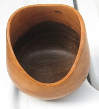 VINTAGE HAND CARVED WOODEN VASE BLENDED WOOD VASE BIRCH MAPLE Approx 3" x 2 1/2