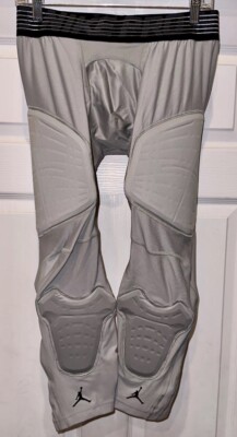 NIKE Pro Hyperstrong Jordan Grey Padded Basketball Compression 3/4 Tights Men L