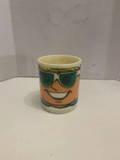 Vintage 1970's Deka Plastic Childs Cup Boy Wearing Sunglasses