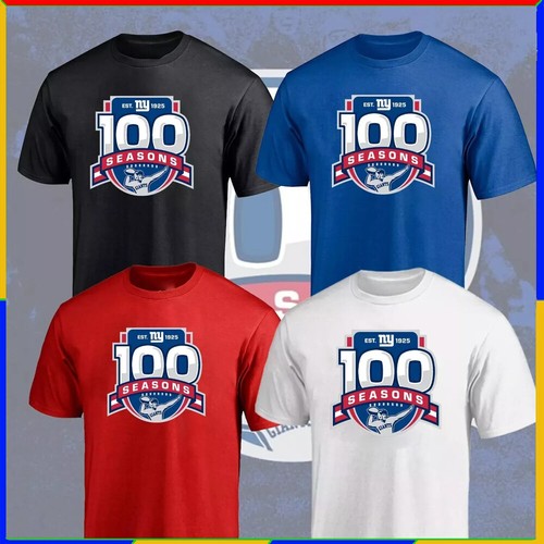 HOT New York Giants 100th Season 1925 2025 Anniversary Logo TShirt eBay