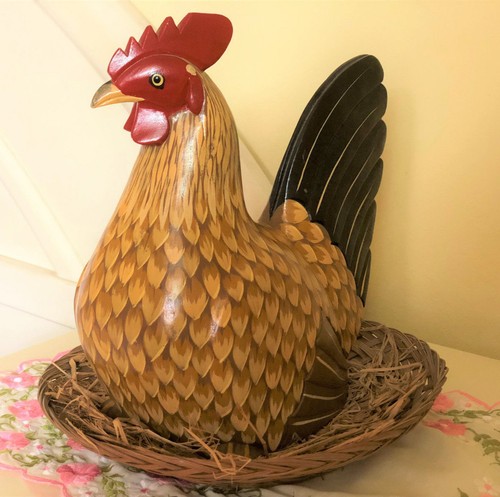 Hand Crafted Hen Nesting Figure Country Farm Home Decor