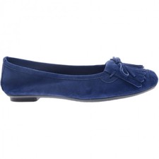 Ballerines REQINS HONDRIANE Talon Mixte Peau Beige/bleu Royal - Neuf Avec Boîte
