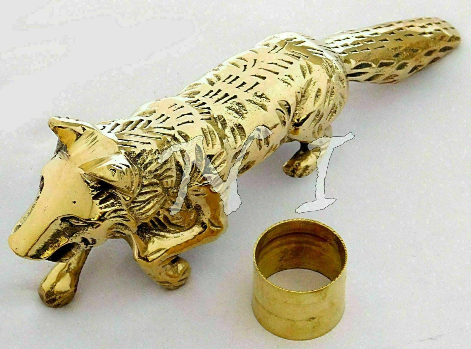 Solid Brass Only Handle Fox Head Style  For Woode… - image 3