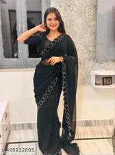 Women's soft Georgette silk saree with Separate Blouse Piece