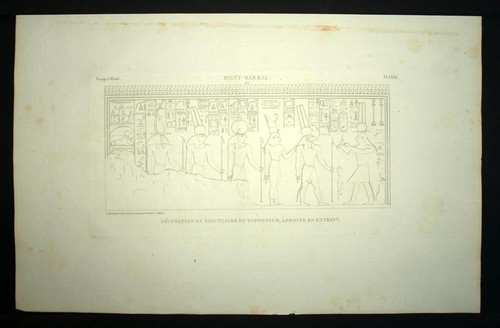 Bas relief du temple d'Amon de Napata à Gebel Barkal en Egypte lithographie Orus - Imagen 2 de 3