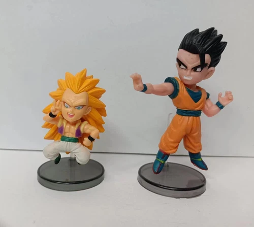 LOTE DE 2 FIGURAS PVC 3" Dragon Ball Z Superhéroe WCF ss gokan SS Gotenks