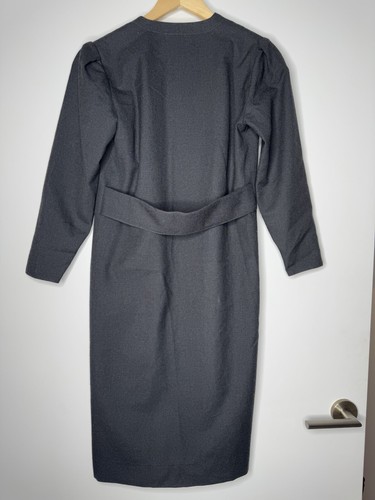 Vintage William Pearson Size 4 Wool Coat Button Jacket Long Peacoat Magnin Grey - Picture 10 of 11